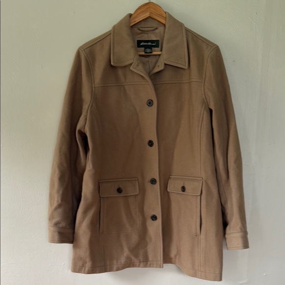 Eddie Bauer Women's Tan Wool blend Jacket XL - Picture 1 of 4